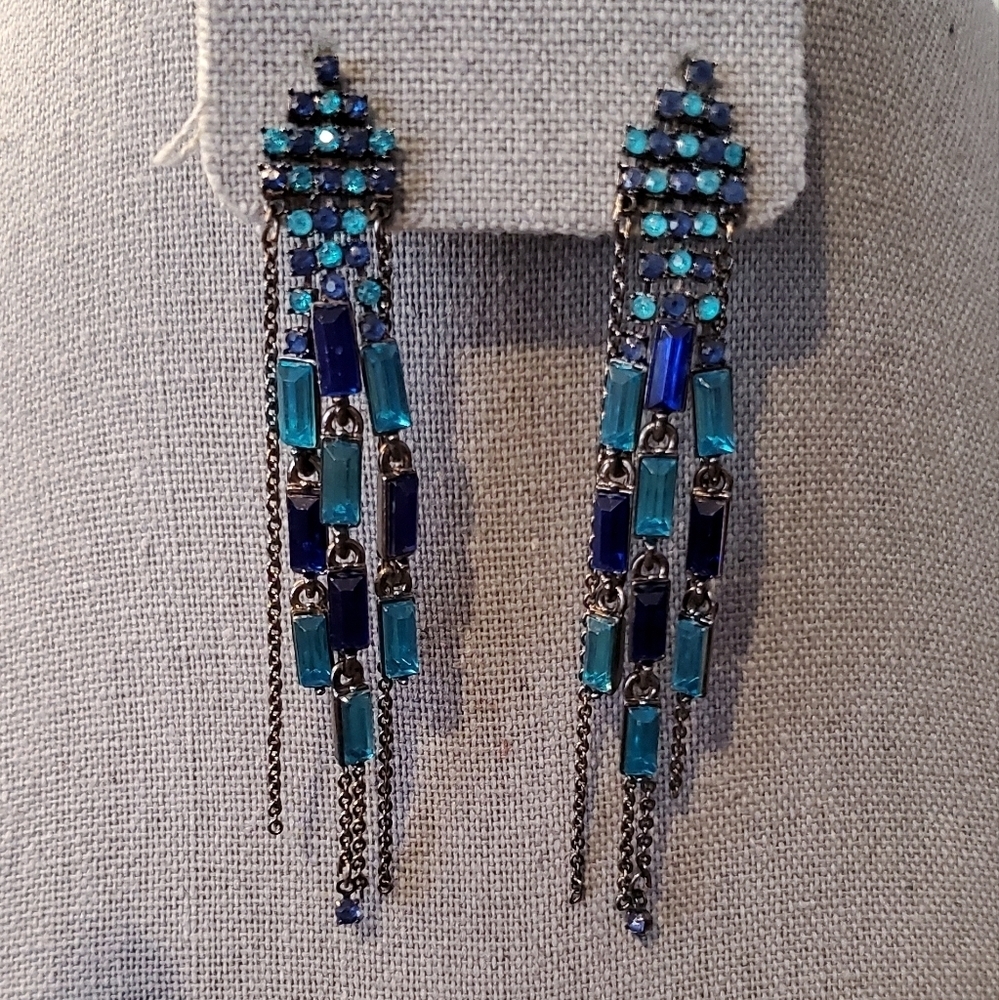 Vintage Rhinestones Tassel Earrings